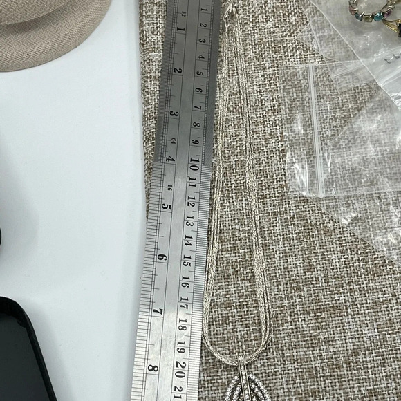 925 Italy Milor Multi-Strand Necklace w/ Layered Teardrop Pendant, 16-18" - Picture 15 of 16